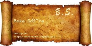 Beke Sára névjegykártya